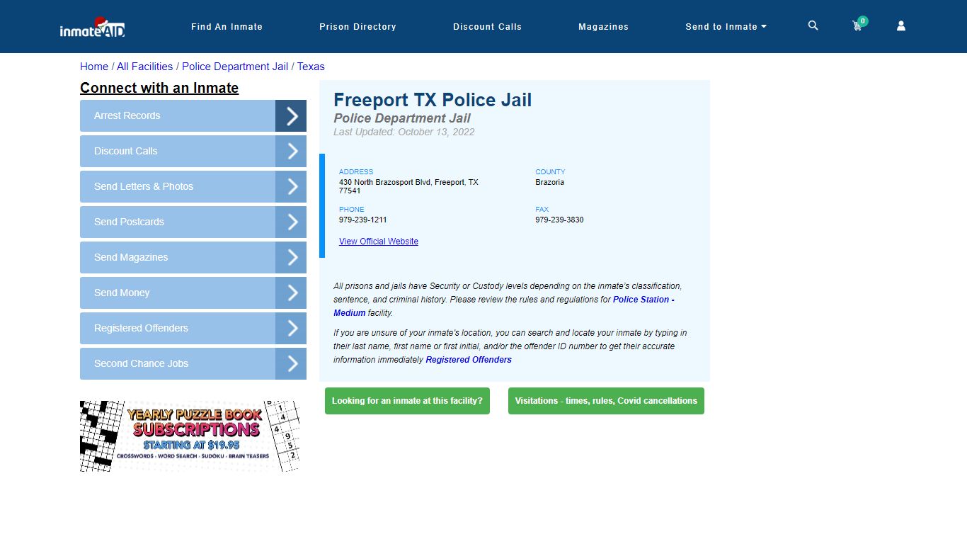 Freeport TX Police Jail & Inmate Search - Freeport, TX