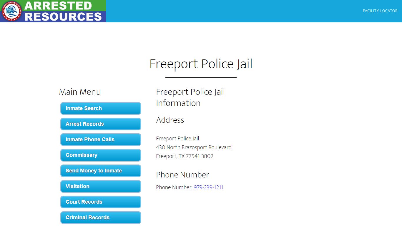 Freeport Police Jail - Inmate Search - Freeport, TX - Arrested Resources